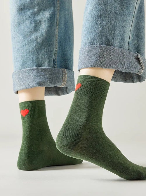 Chaussettes Hautes Coeur Talon - Kiabi