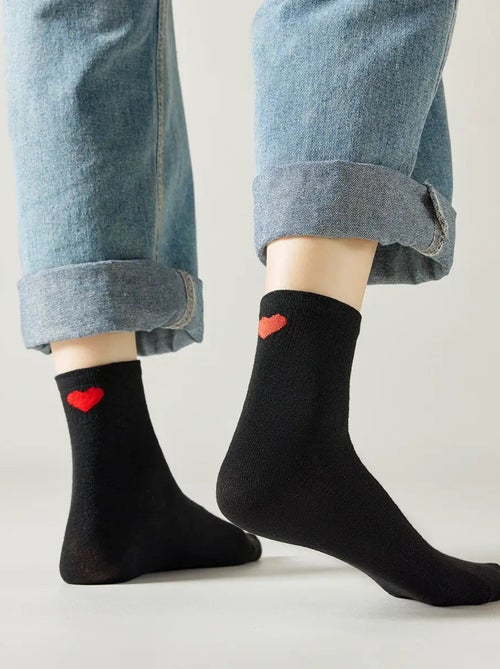 Chaussettes Hautes Coeur Talon - Kiabi