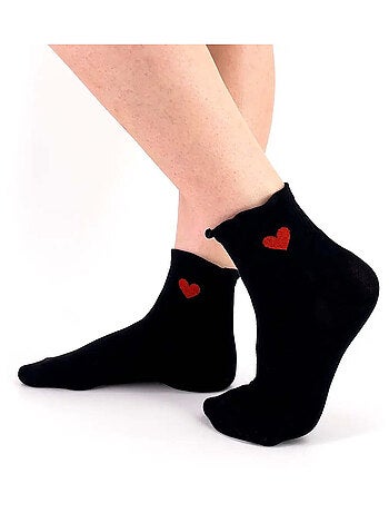 Chaussettes Hautes Coeur & Volant