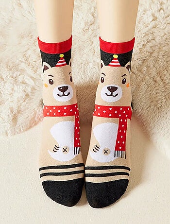 Chaussettes Hautes Costume Noël