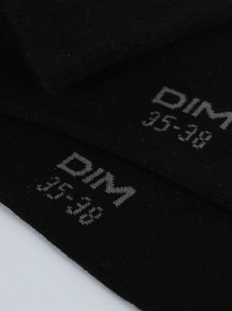 Chaussettes hautes coton peigné Mode Noir - Kiabi