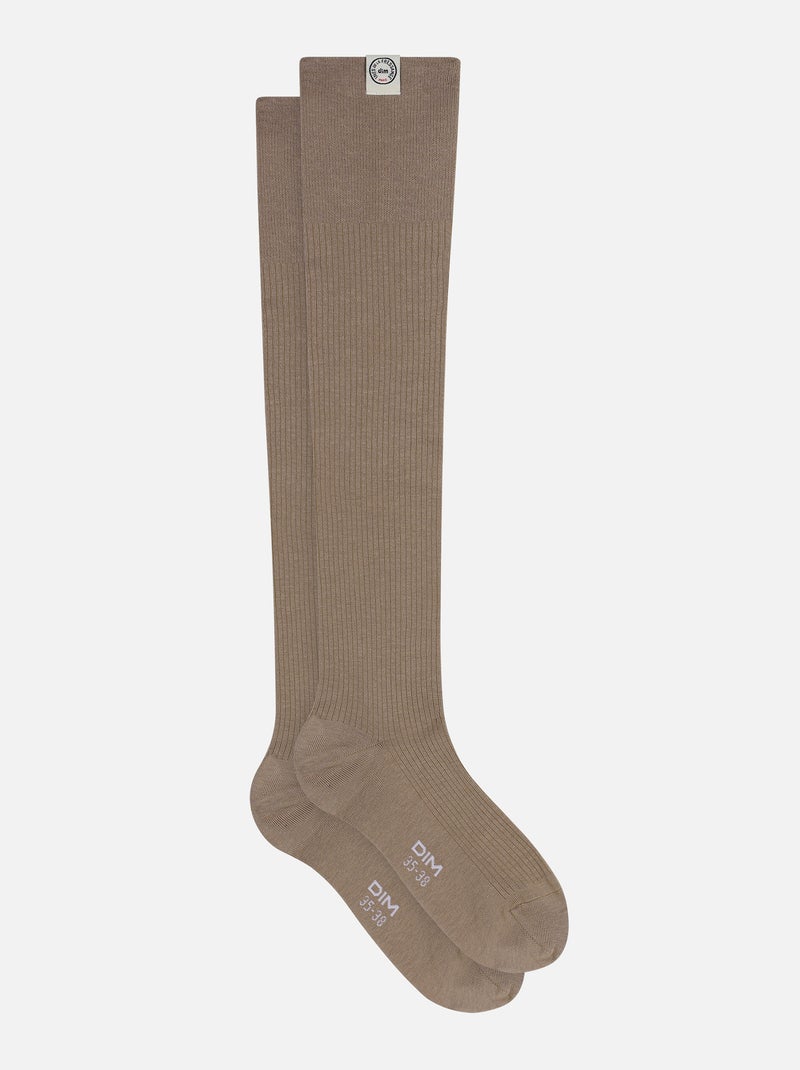 Chaussettes hautes Dim x Inès de La Fressange Beige foncé - Kiabi