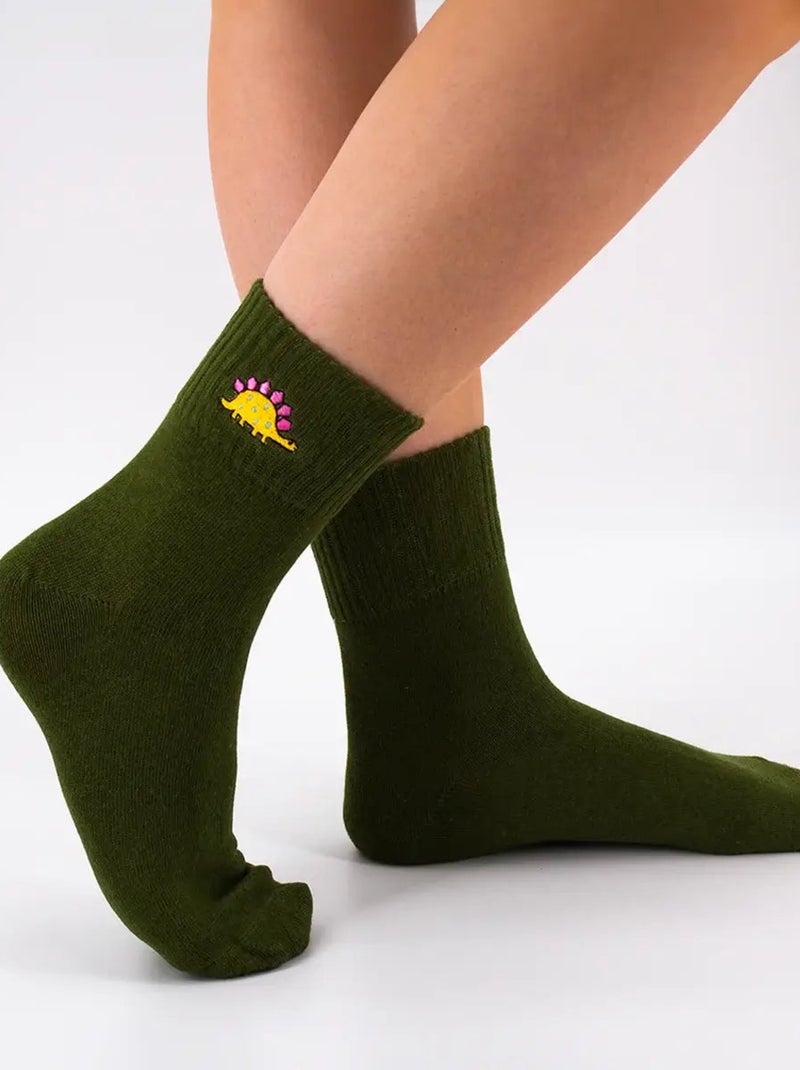 Chaussettes Hautes Dino Blanc - Kiabi