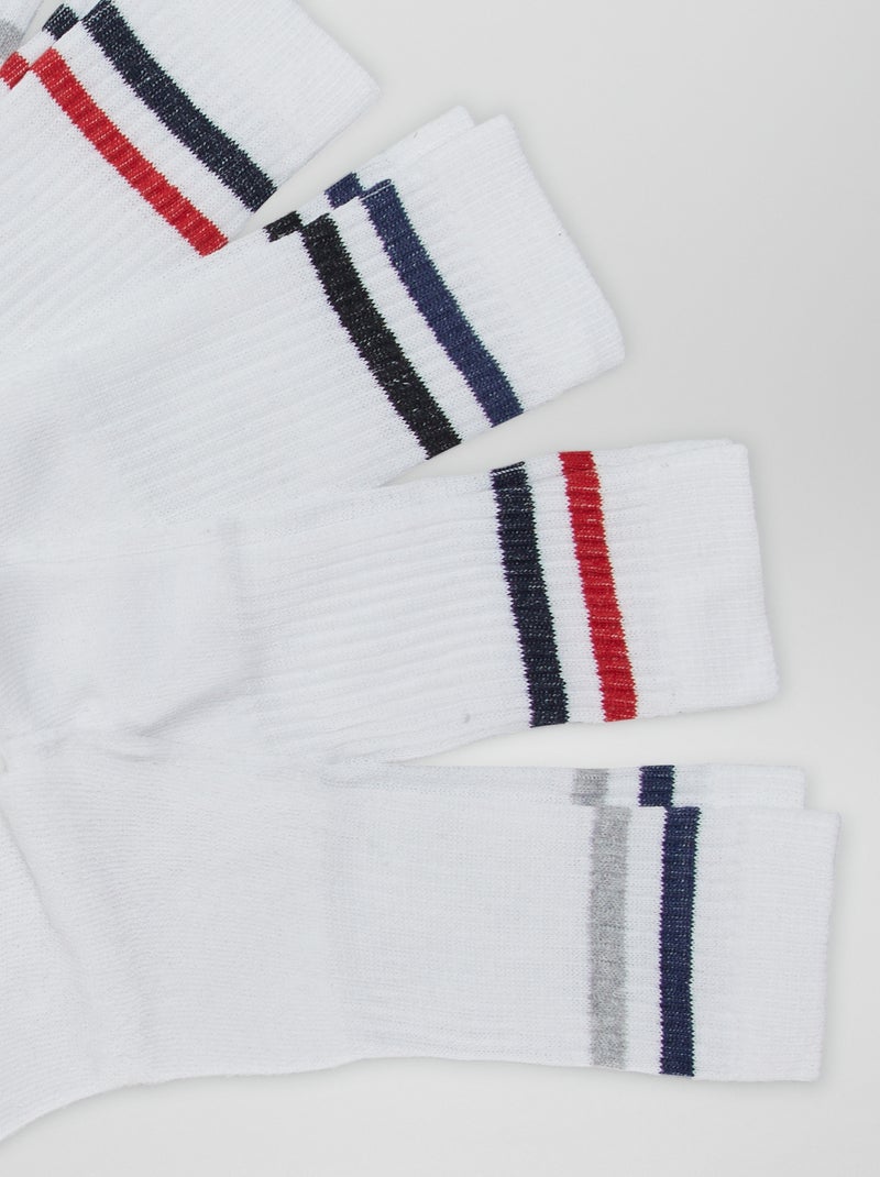 Chaussettes hautes en maille - Lot de 10 blanc - Kiabi