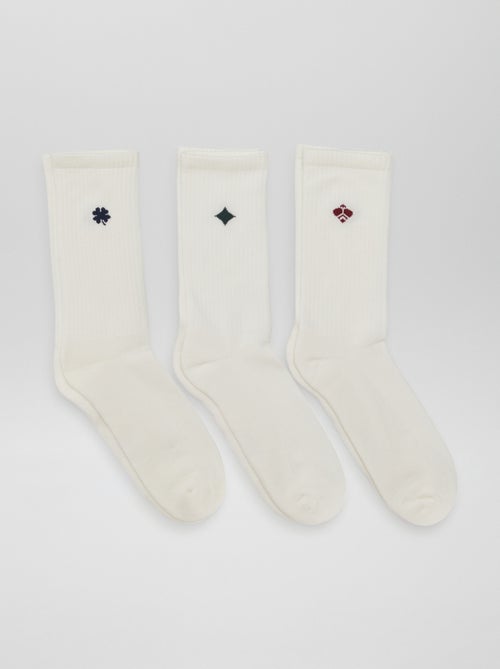 Chaussettes hautes en maille - Lot de 3 - Kiabi