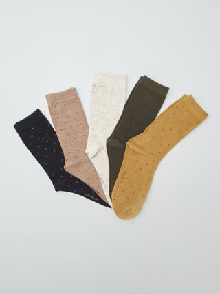 Chaussettes hautes en maille - Lot de 5