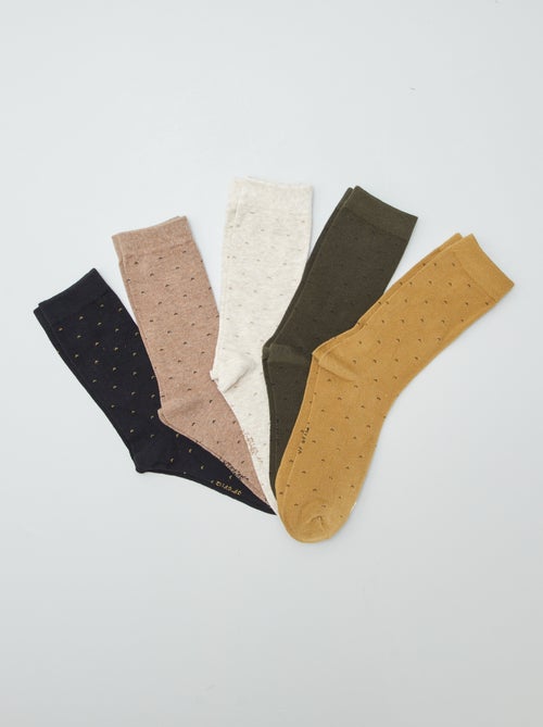 Chaussettes hautes en maille - Lot de 5 - Kiabi