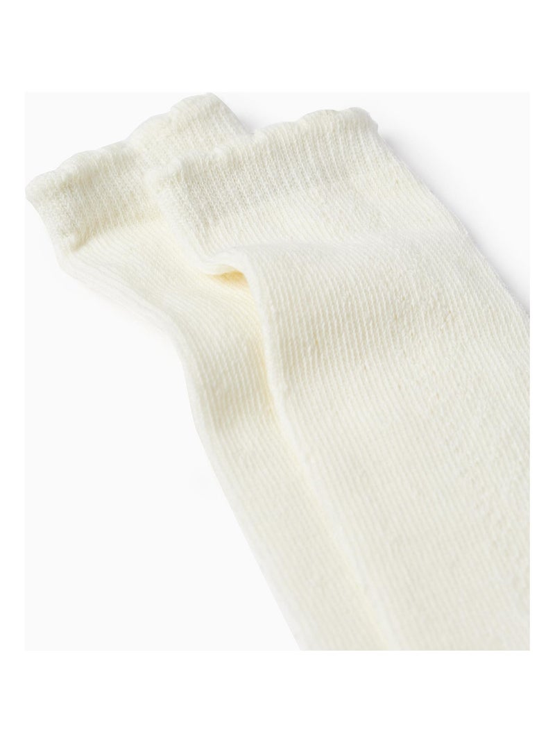 Chaussettes Hautes en Maille pour Fille   ATLANTIC COMPANY Beige clair - Kiabi