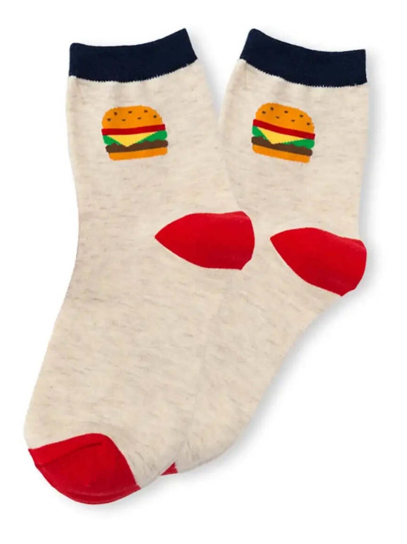 Chaussettes Hautes Fast Food Noir - Kiabi
