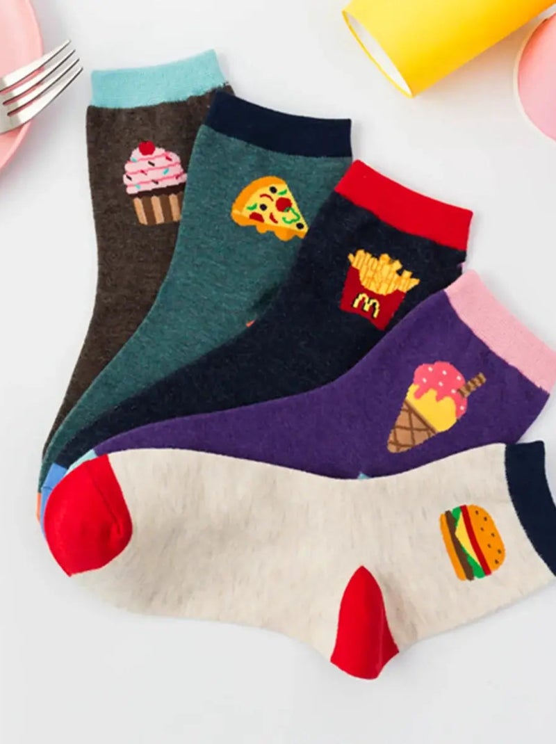 Chaussettes Hautes Fast Food Noir - Kiabi
