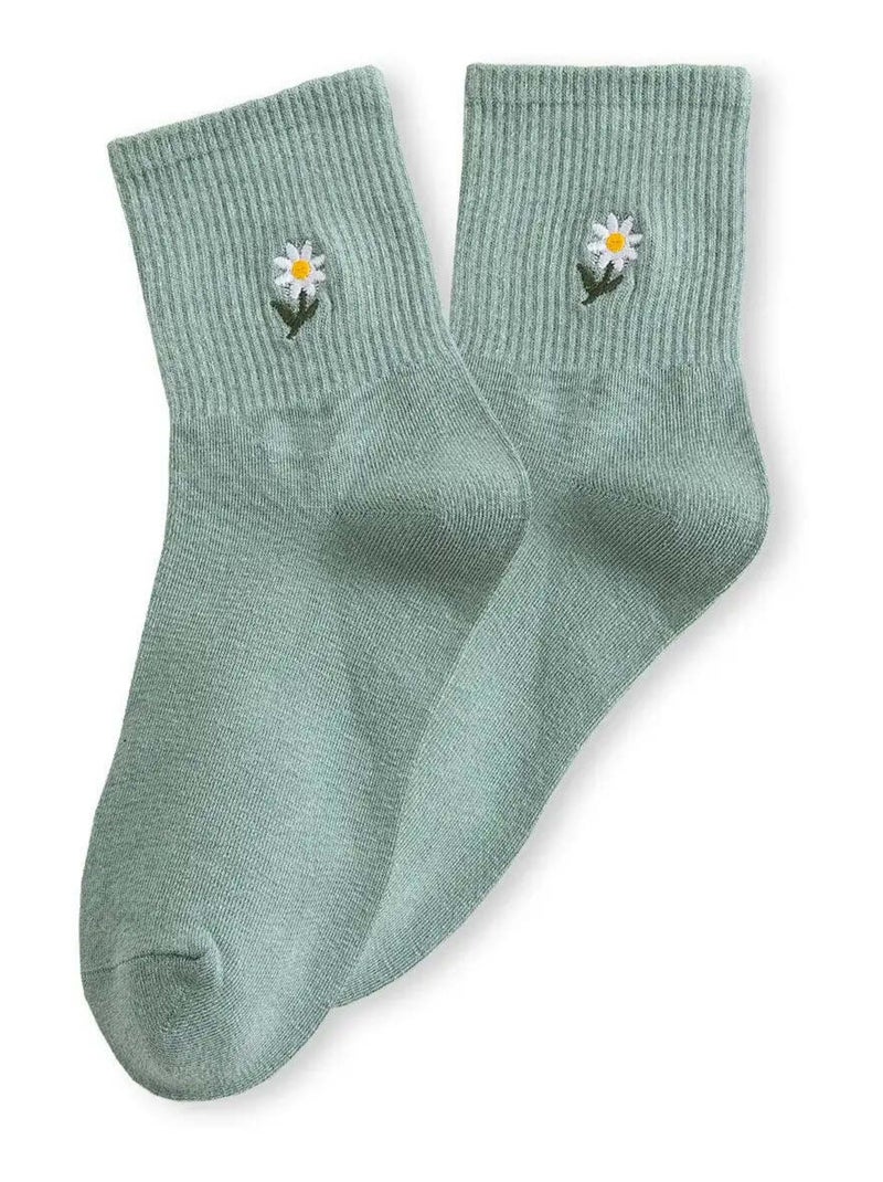 Chaussettes Hautes Fleurs Blanc - Kiabi