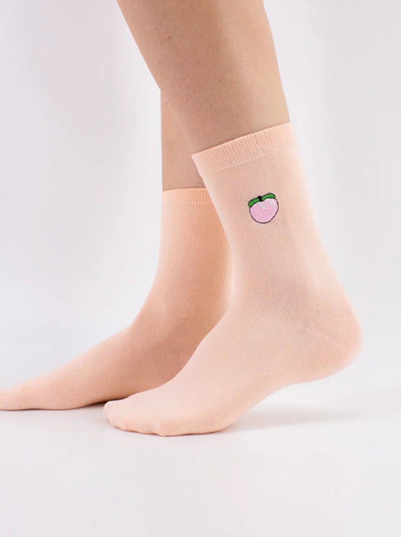 Chaussettes Hautes Fruits Noir - Kiabi