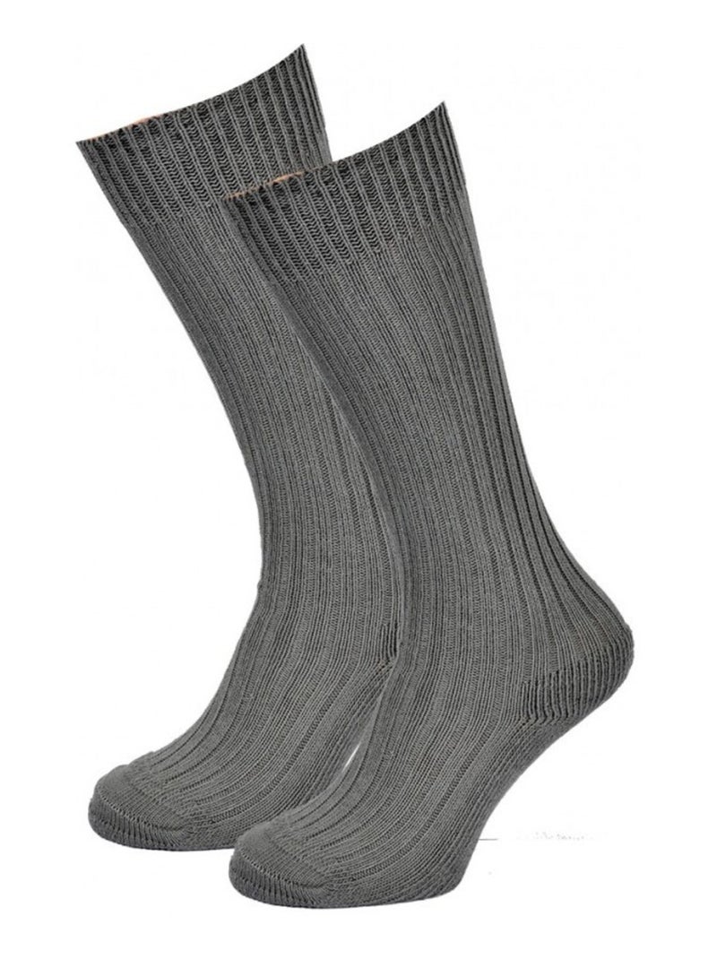 Chaussettes hautes homme Coton - Pack de 4 Kaki - Kiabi