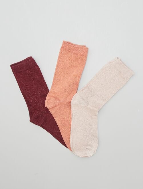 Chaussettes hautes irisées - Lot de 3 - Kiabi