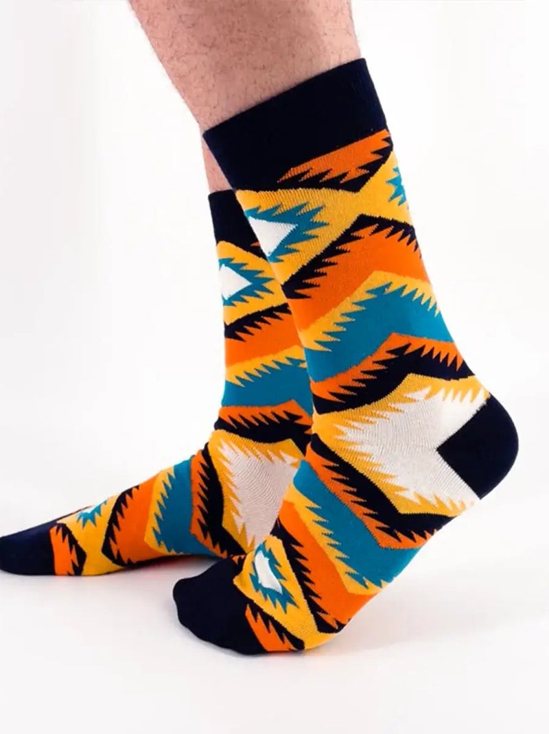 Chaussettes Hautes Motif Noir - Kiabi