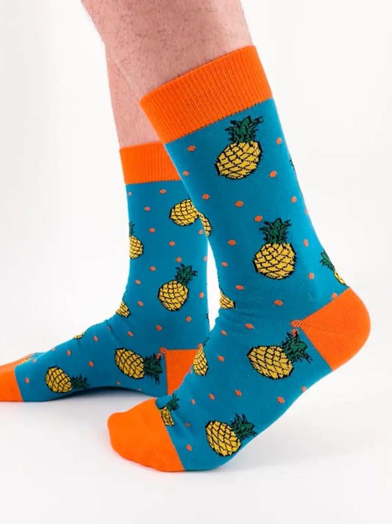 Chaussettes Hautes Motif Noir - Kiabi