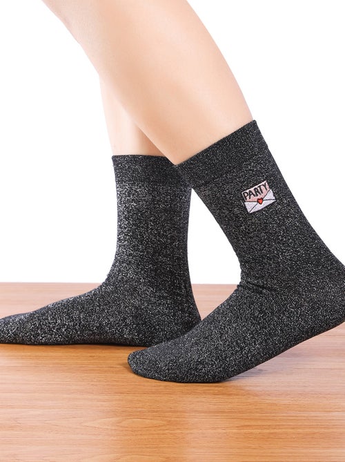 Chaussettes Hautes Paillettes & Fête avec motif Party - Kiabi