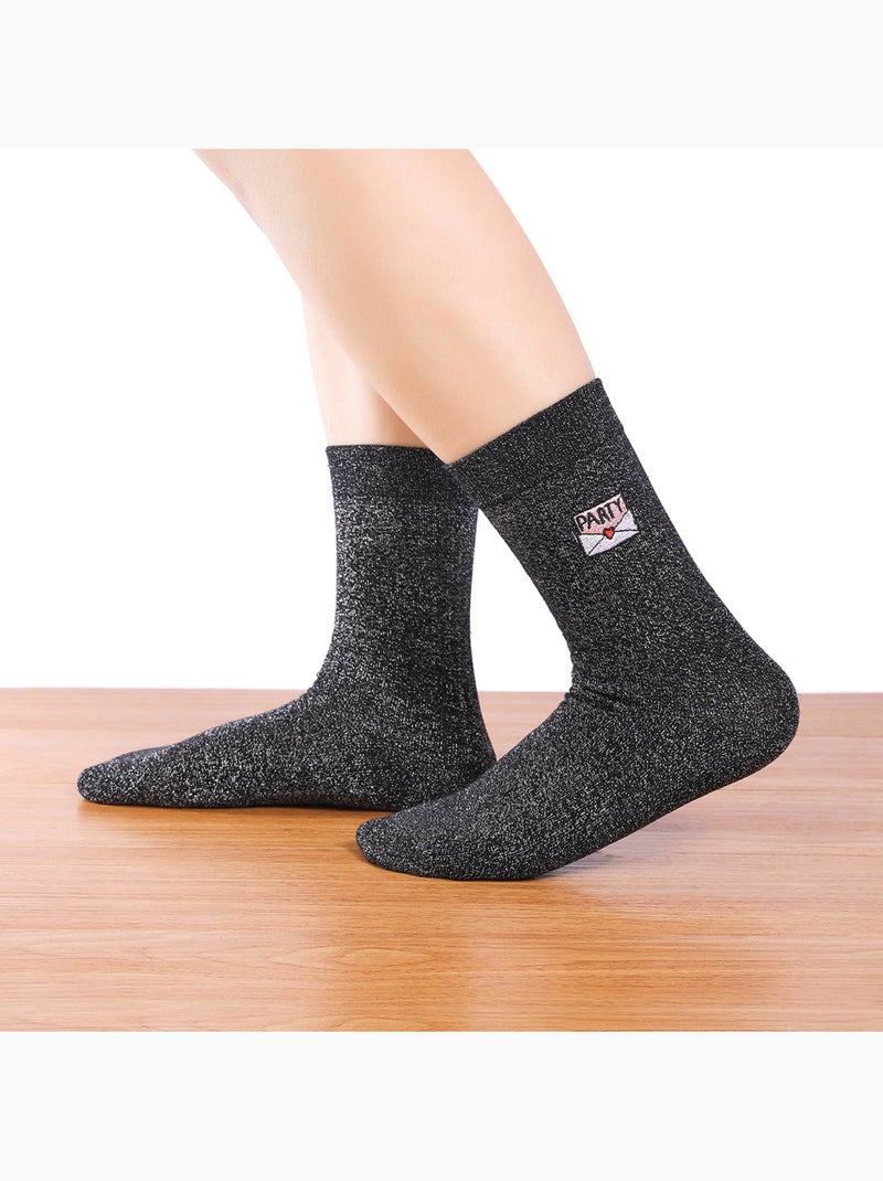 Chaussettes Hautes Paillettes & Fête Noir - Kiabi
