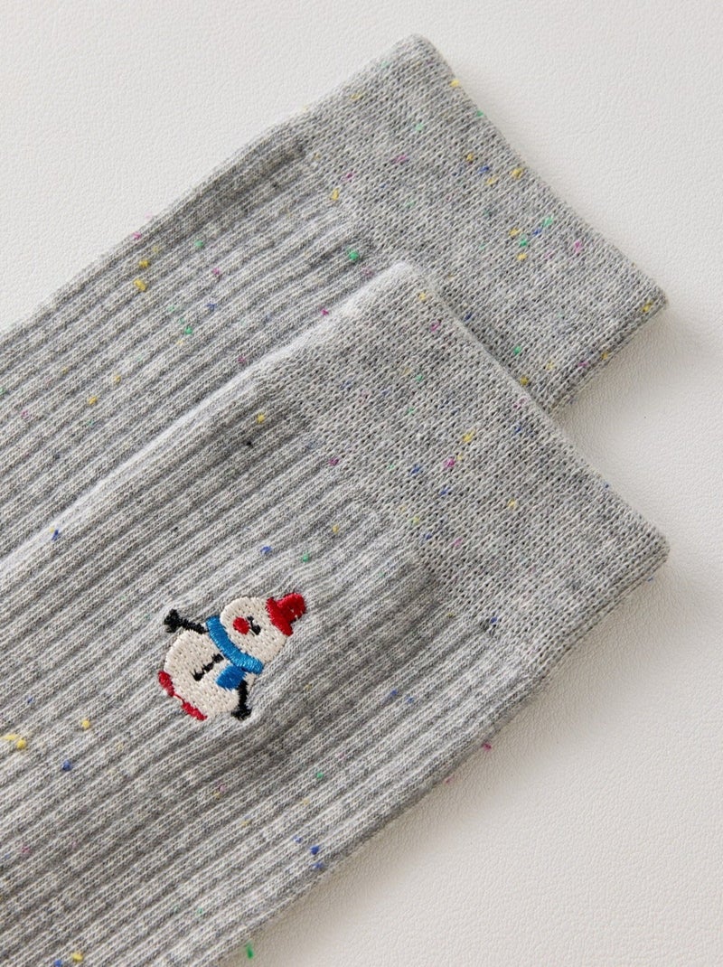 Chaussettes Hautes Personnages de Noël Noir - Kiabi