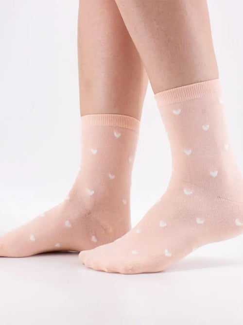 Chaussettes Hautes Petits Cœurs - Kiabi