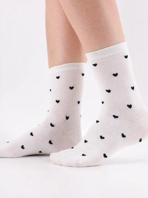 Chaussettes Hautes Petits Cœurs - Kiabi