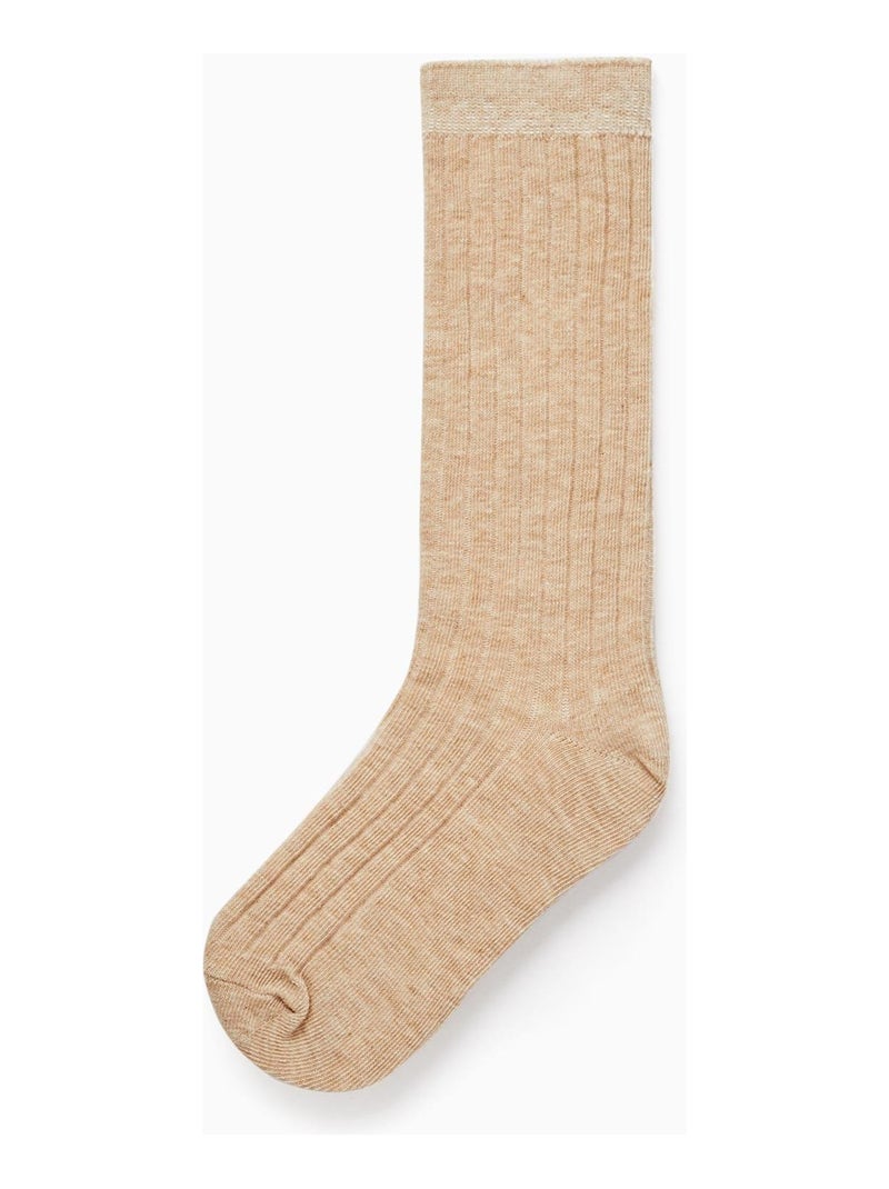 Chaussettes hautes pour fille   NOËL Beige - Kiabi