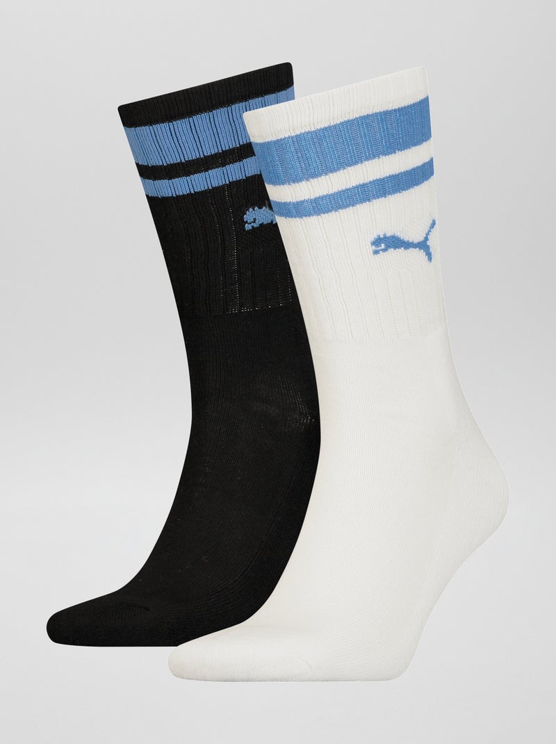 Chaussettes hautes 'Puma' - Lot de 2 Bleu marine - Kiabi