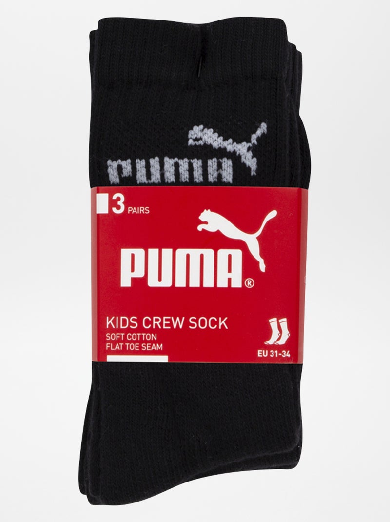 Chaussettes hautes 'Puma' - Lot de 3 NOIR - Kiabi