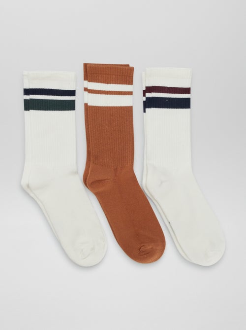 Chaussettes hauttes en maille - Lot de 3 - Kiabi