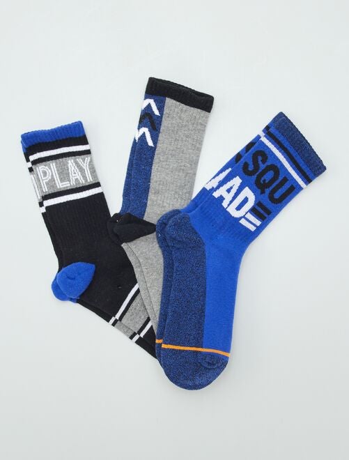 Chaussettes hauttes imprimées - Lot de 3 - Kiabi