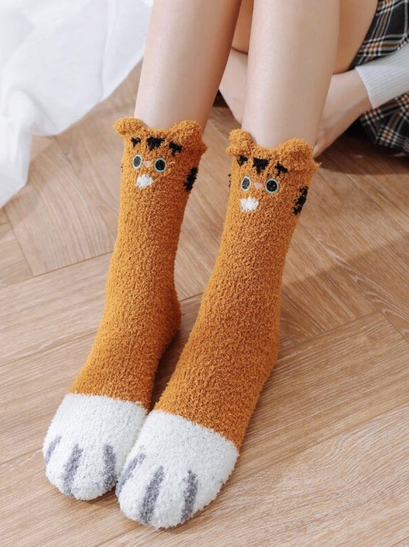 Chaussettes Hiver Tête de Chat  | Titeschaussettes Marron - Kiabi