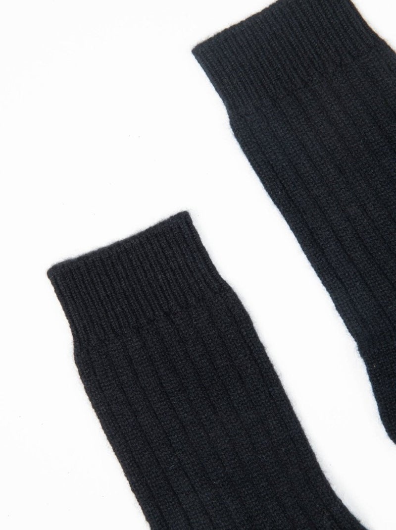 Chaussettes homme 100% cachemire 4 fils - UNI 13 Noir - Kiabi