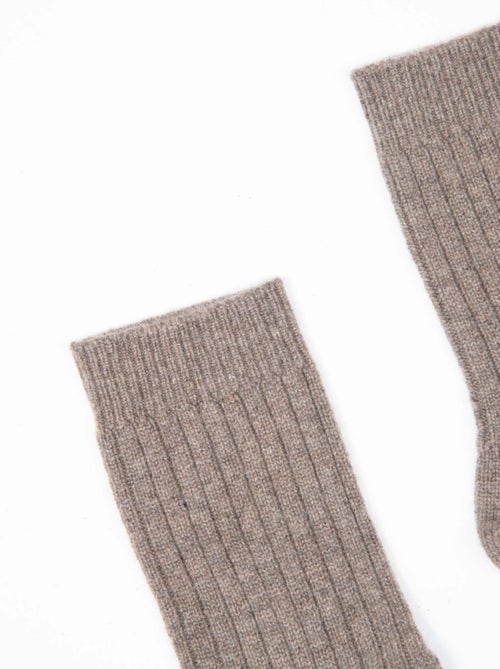 Chaussettes homme 100% cachemire 4 fils - UNI 13 - Kiabi
