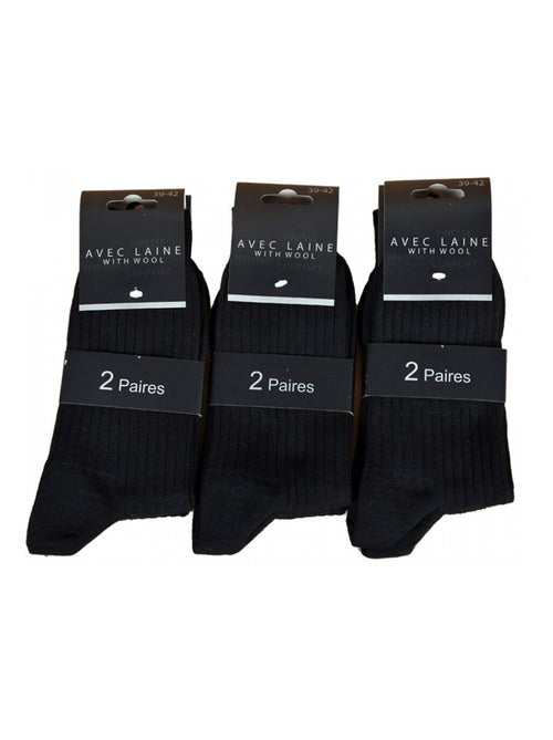 Chaussettes Homme Avec Laine Vendues en Pack Confort et Chaleur - Pack de 6 - Kiabi