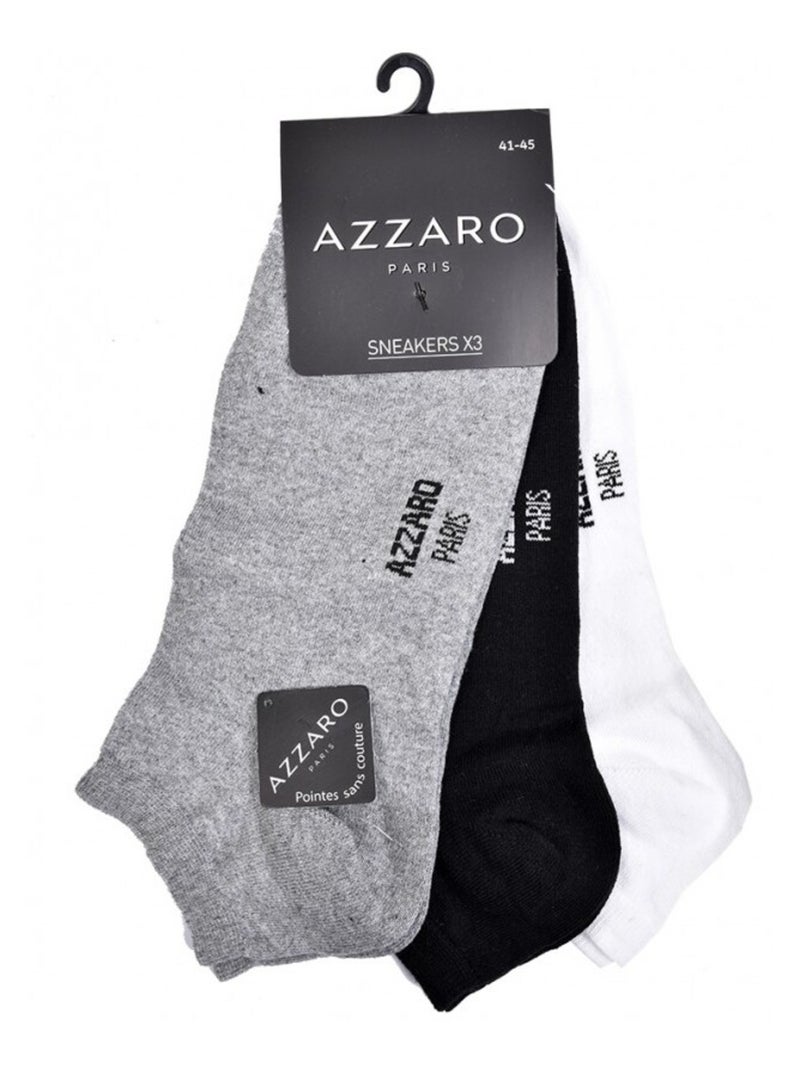 Chaussettes homme AZZARO - Pack de 6 Blanc Gris Noir - Kiabi