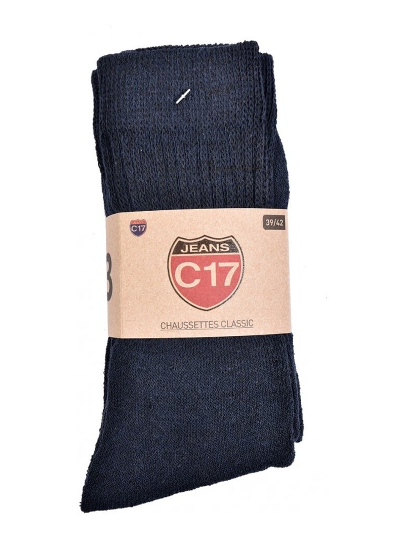 Chaussettes homme C17 JEANS - Pack de 6 Bleu marine - Kiabi