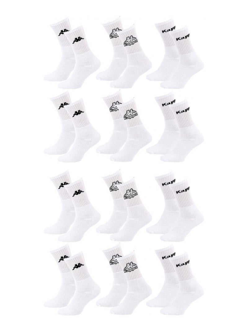 Chaussettes Homme CREW KAPPA - Pack de 12 Blanc - Kiabi