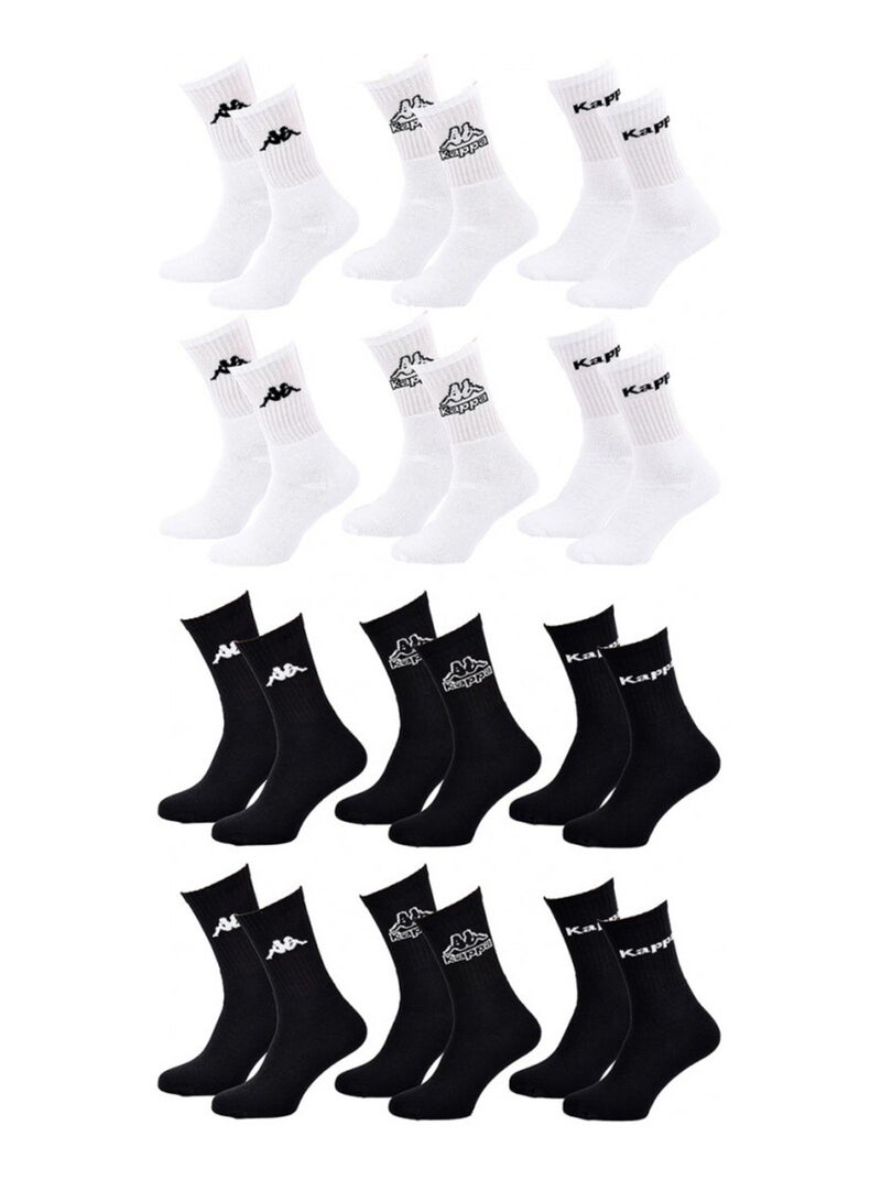 Chaussettes Homme CREW KAPPA - Pack de 12 Blanc Noir - Kiabi