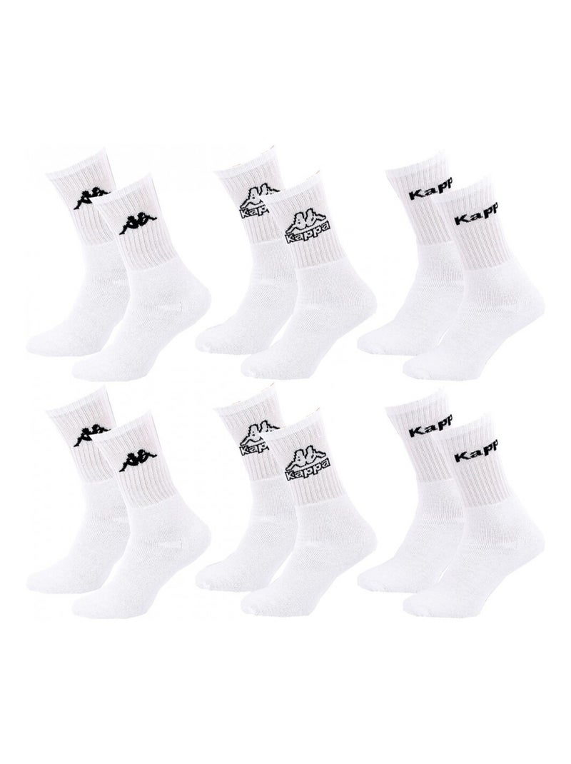 Chaussettes Homme CREW KAPPA - Pack de 6 Blanc Blanc - Kiabi