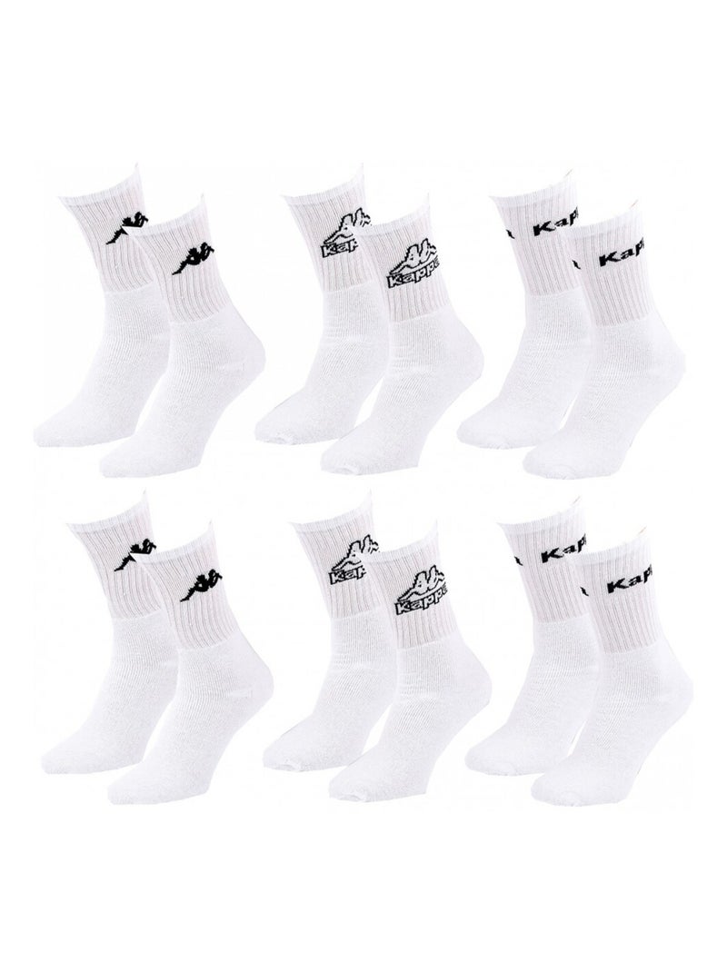 Chaussettes Homme CREW KAPPA - Pack de 6 Blanc Blanc - Kiabi