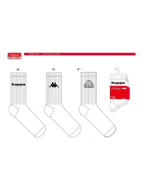 Chaussettes Homme CREW KAPPA - Pack de 6 - Kiabi