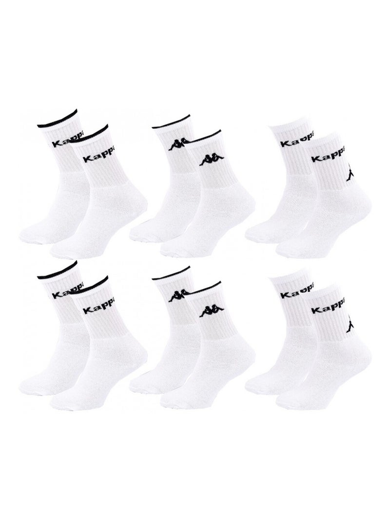 Chaussettes Homme CREW KAPPA - Pack de 6 Blanc - Kiabi