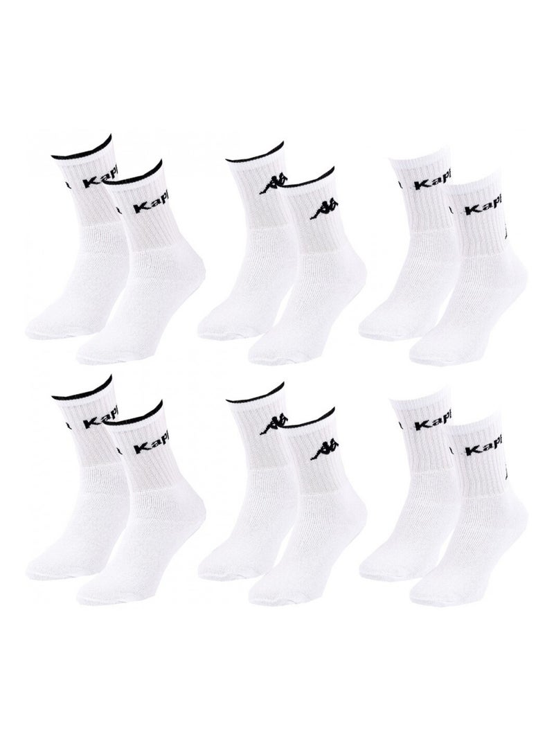Chaussettes Homme CREW KAPPA - Pack de 6 Blanc - Kiabi