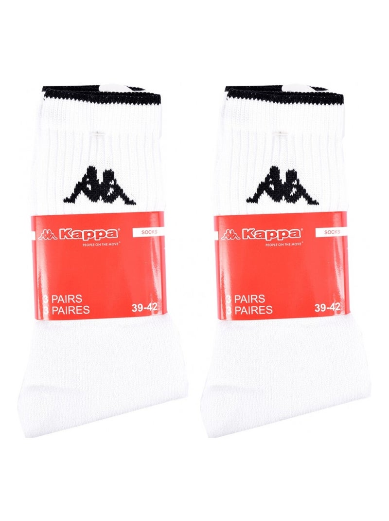 Chaussettes Homme CREW KAPPA - Pack de 6 Blanc - Kiabi