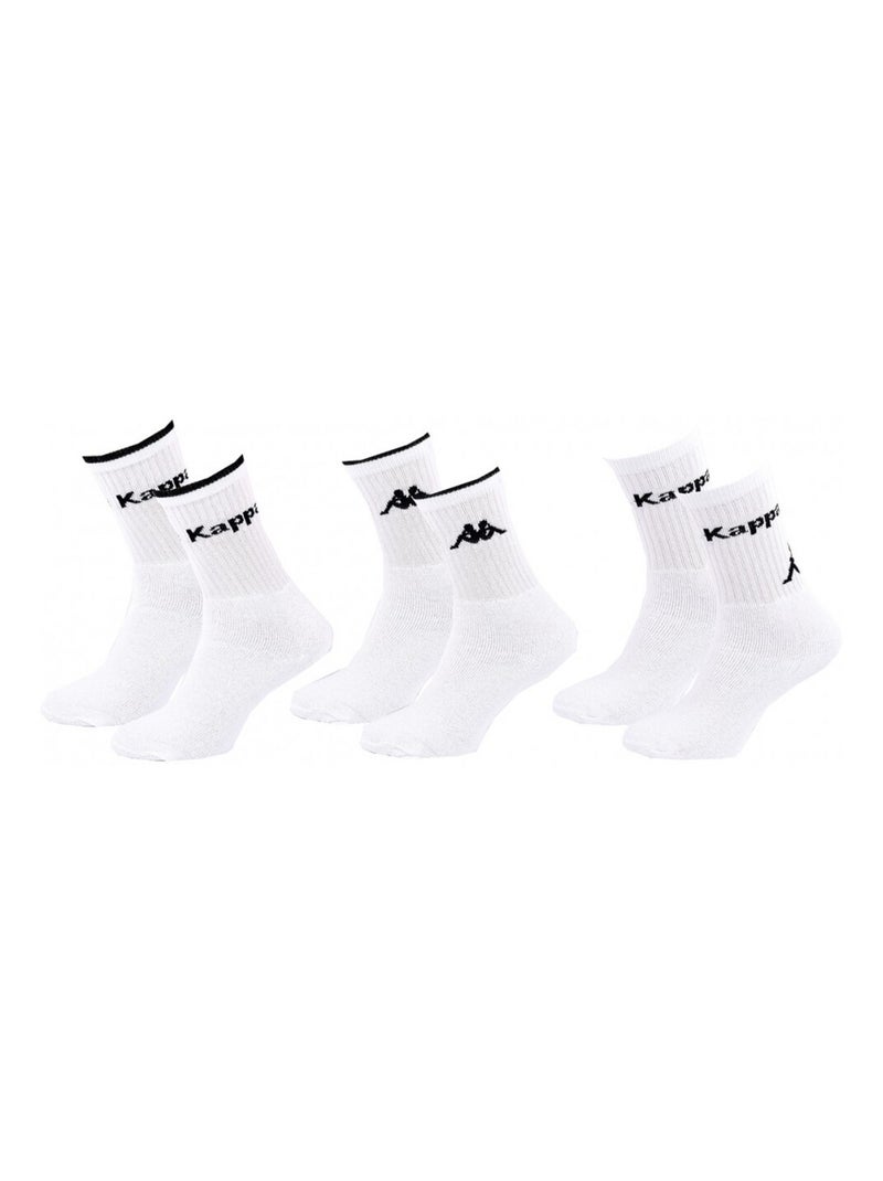Chaussettes Homme CREW KAPPA - Pack de 6 Blanc - Kiabi