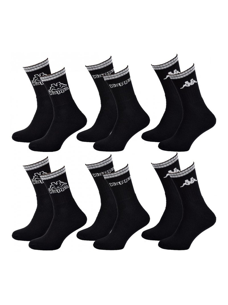 Chaussettes Homme CREW KAPPA - Pack de 6 Noir - Kiabi