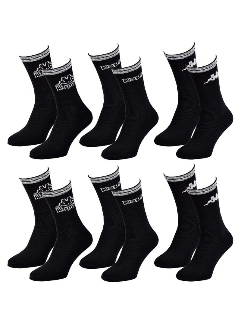 Chaussettes Homme CREW KAPPA - Pack de 6 Noir - Kiabi