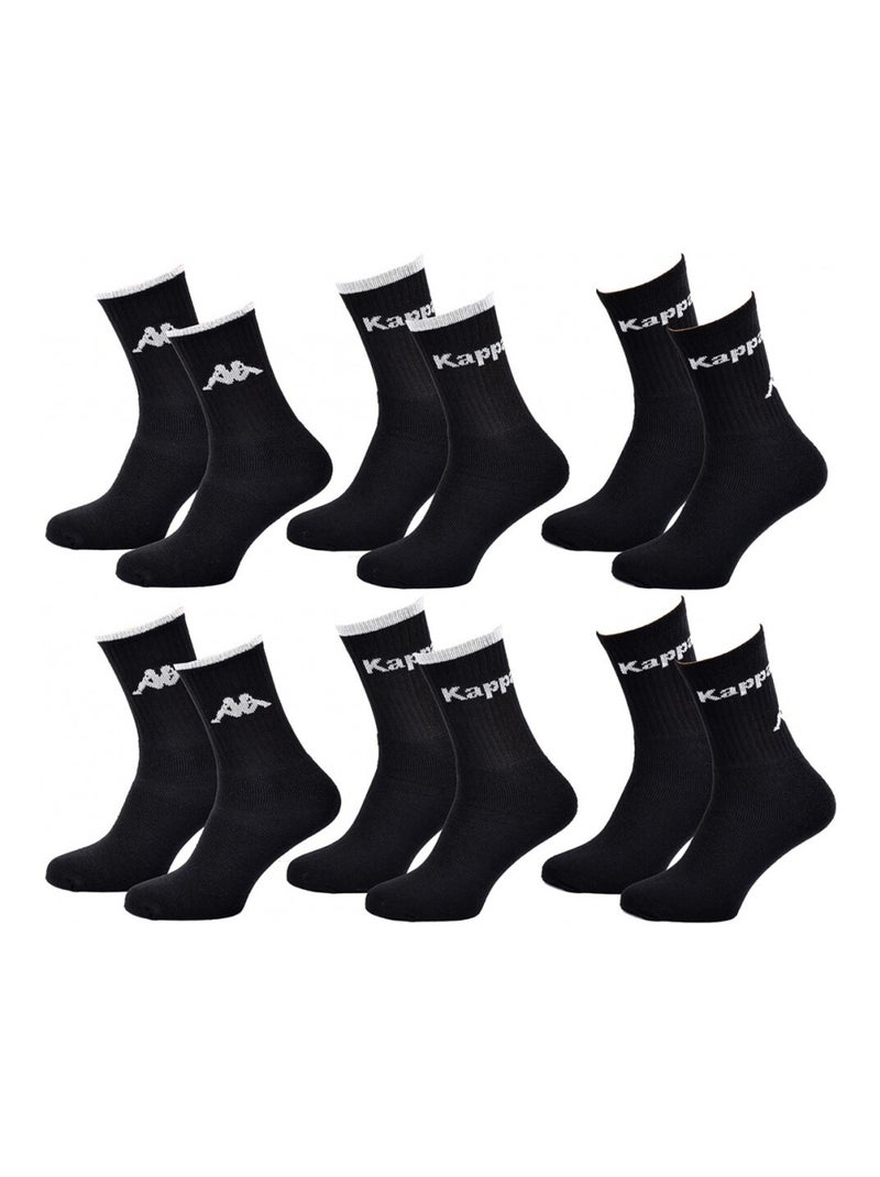 Chaussettes Homme CREW KAPPA - Pack de 6 Noir Noir - Kiabi