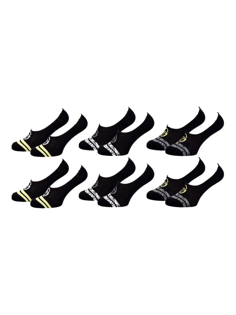 Chaussettes Homme FOOTIES SERGIO TACCHINI Lot de 6 - Pack de 6 Noir - Kiabi