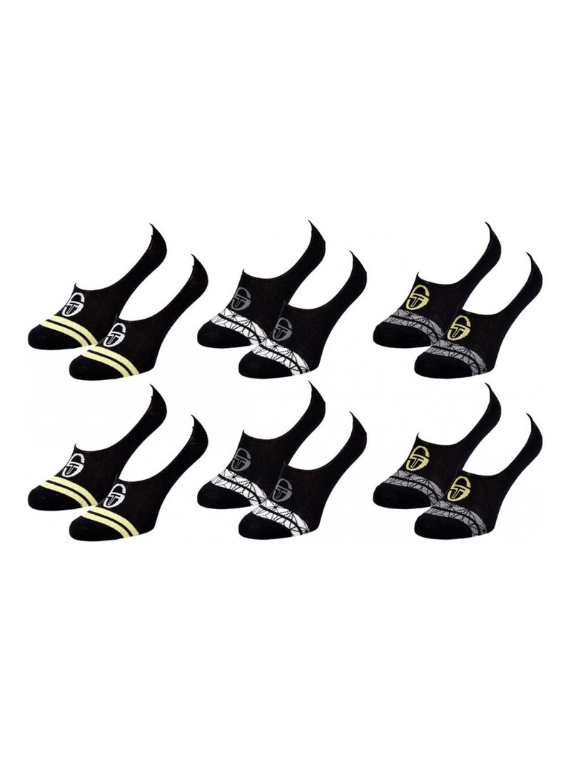 Chaussettes Homme FOOTIES SERGIO TACCHINI Lot de 6 - Pack de 6 Noir - Kiabi